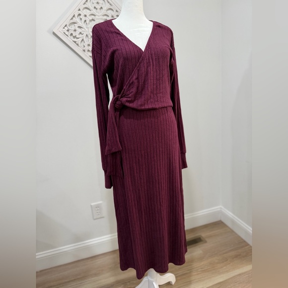 Lush Dresses & Skirts - Lush Deep Burgundy Knit Top